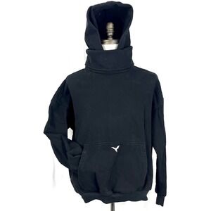 EUC Ditch LA Masked Hoodie Men Black Heavyweight Cotton Bat Logo Pullover Size L
